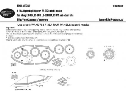 1 48 f 35a lightning ii fighter basic kabuki masks