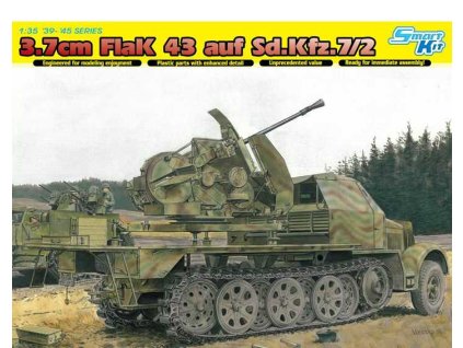 Model Kit military 6553 - SD.KFZ.7 w/3.7 cm FLAK 43 AUF SELBSTFAHRLAFETTE (SMART KIT) (1:35)