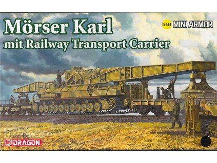 Model Kit military 14132 - Morser Karl mit Railway Transporter Carrier (1:144)