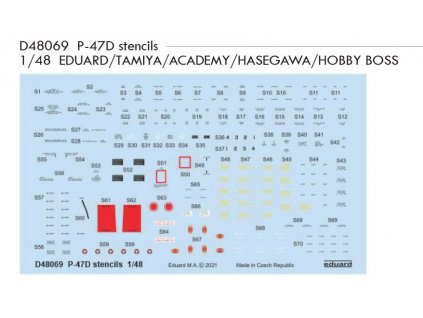 D48069 P 47D stencils 1 48 EDUARD TAMIYA ACADEMY HASEGAWA HOBBY BOSS