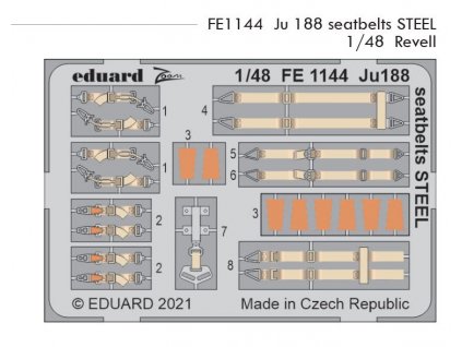 FE1144 Ju 188 seatbelts STEEL 1 48 Revell