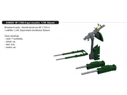 648604 Bf 110G 4 gun muzzles 1 48 Eduard