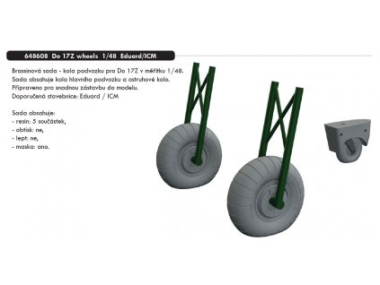 648608 Do 17Z wheels 1 48 Eduard ICM