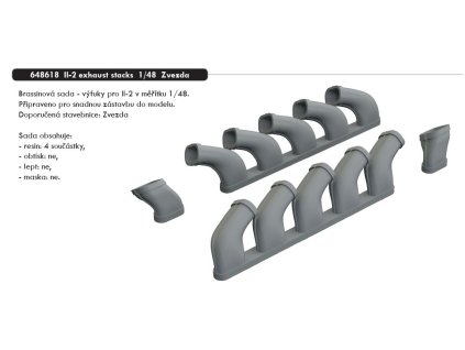 648618 Il 2 exhaust stacks 1 48 Zvezda