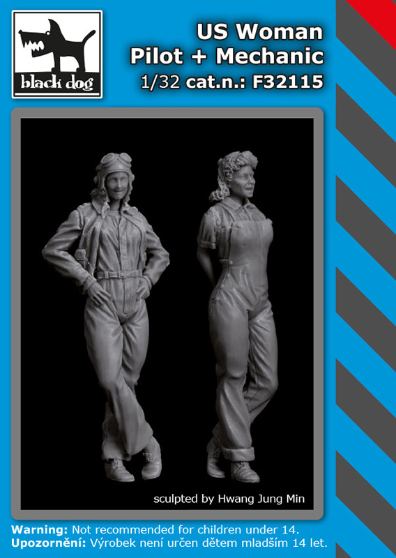 1/32 US woman pilot & mechanic (2 fig.)