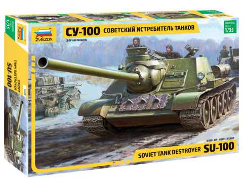 Fotografie Model Kit tank 3688 - Soviet S.P.Gun SU-100 (new molds) (1:35)