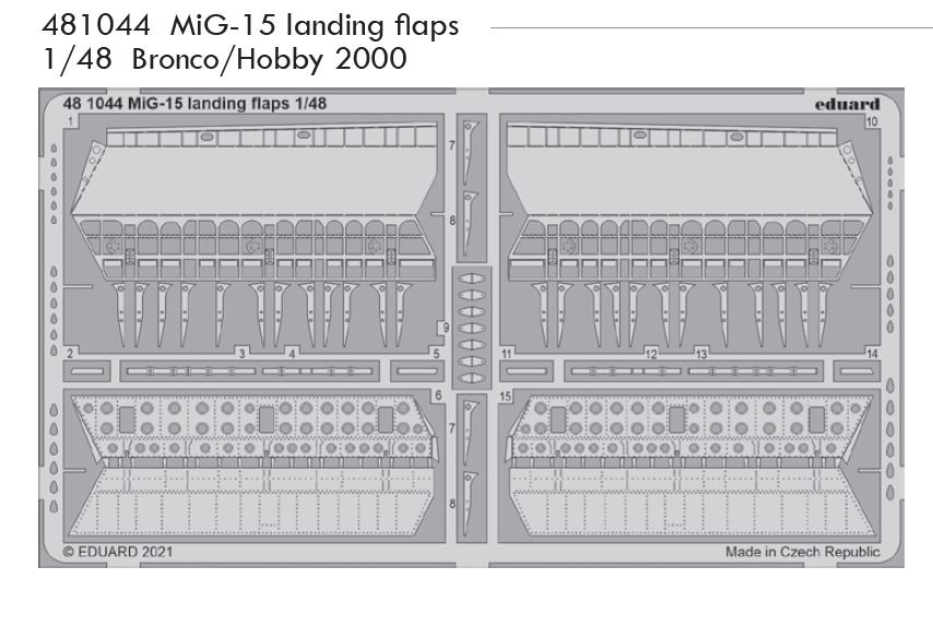 Fotografie 1/48 MiG-15 landing flaps (BRONCO / HOBBY 2000)