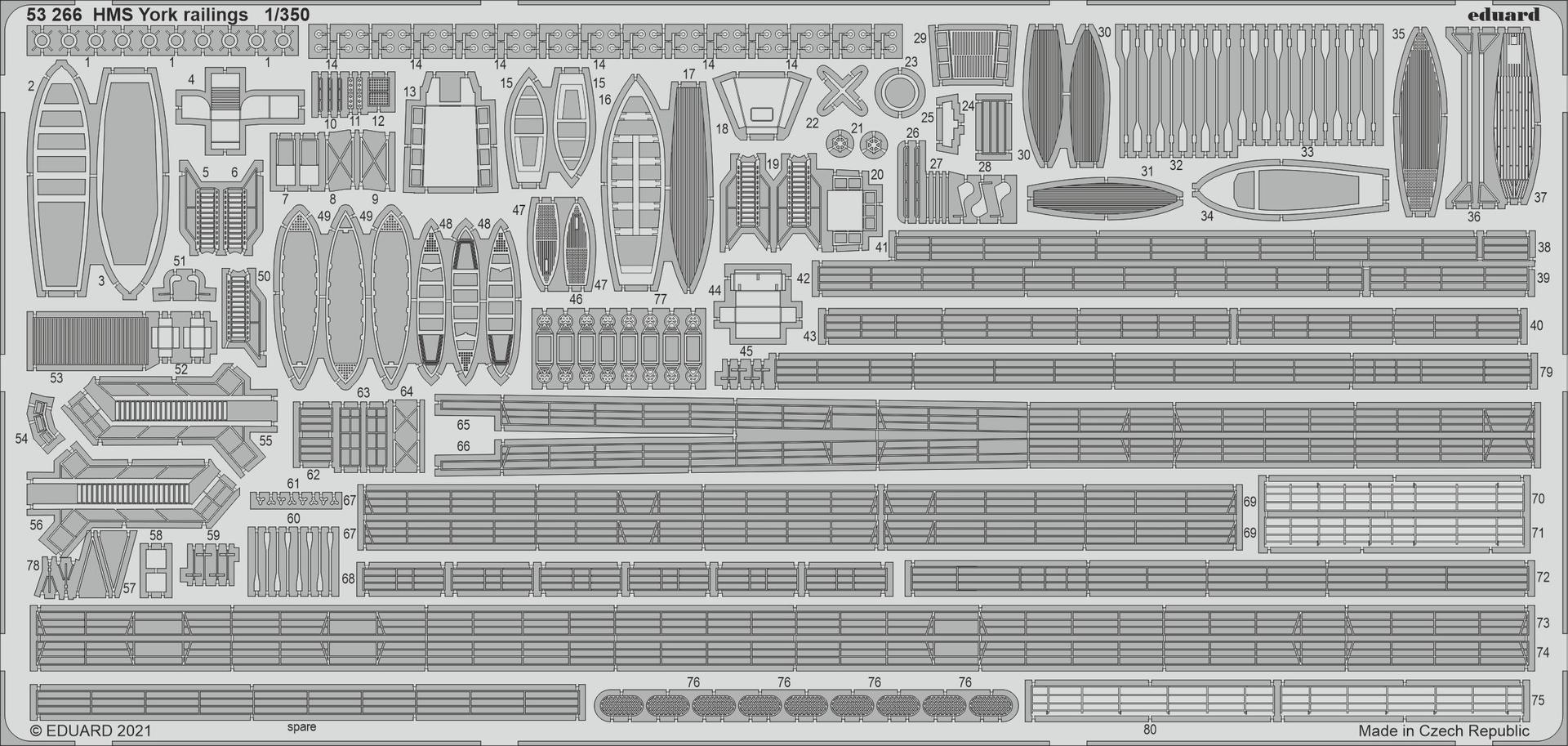 1/350 HMS York railings (TRUMPETER)