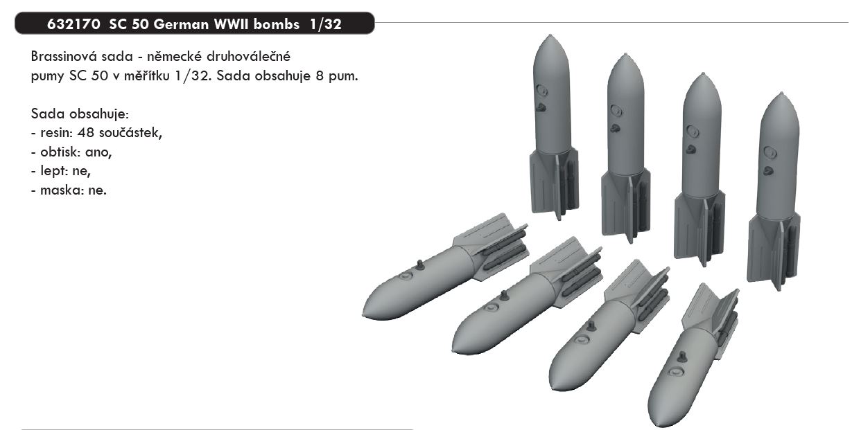 Fotografie 1/32 SC 50 German WWII bombs