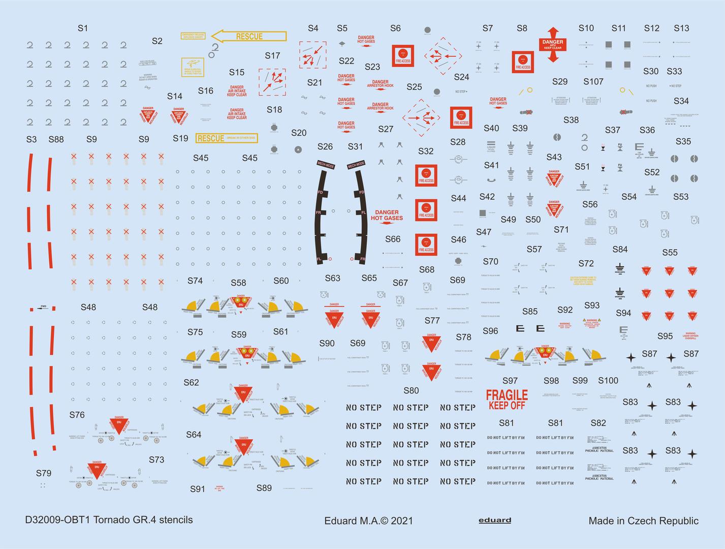 Fotografie 1/32 Tornado GR.4 stencils (ITALERI/REVELL)
