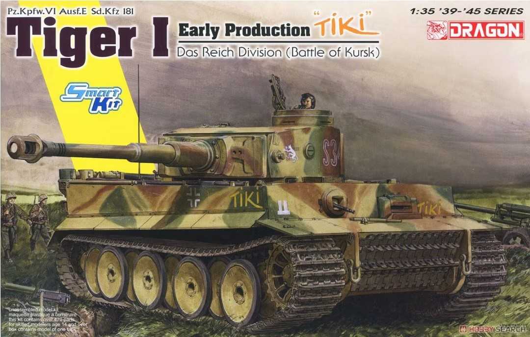 Model Kit tank 6885 - Tiger I Early Production "TiKi" Das Reich Division (Battle of Kursk) (SMART KIT)(1:35)