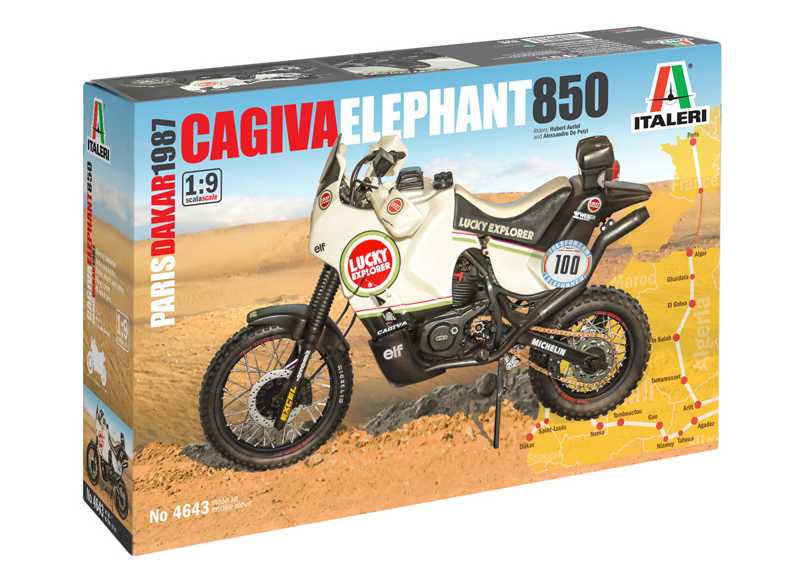 Model Kit motorka 4643 - Cagiva "Elephant" 850 Paris-Dakar 1987 (1:9)