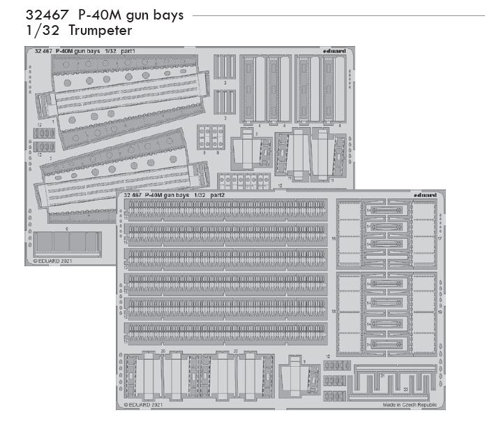 1/32 P-40M gun bays (TRUMPETER)