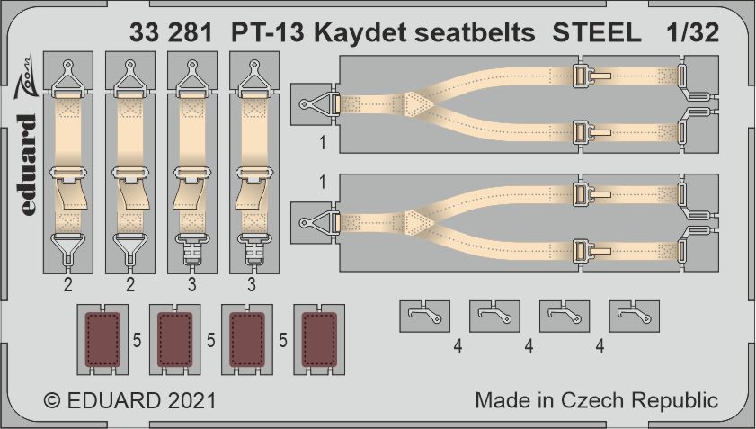 Fotografie 1/32 PT-13 Kaydet seatbelts STEEL (RODEN)