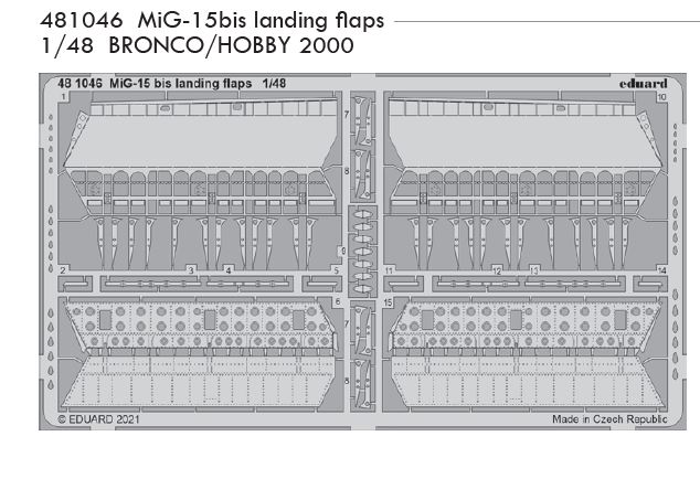 Fotografie 1/48 MiG-15bis landing flaps (BRONCO / HOBBY 2000)