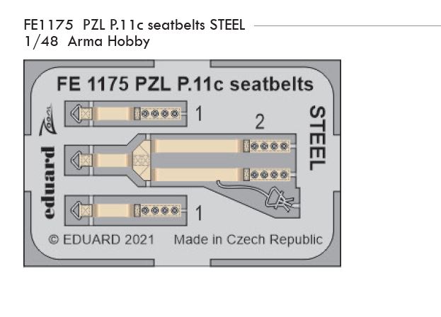 Fotografie 1/48 PZL P.11c seatbelts STEEL (ARMA HOBBY)