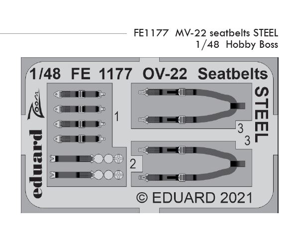1/48 MV-22 seatbelts STEEL (HOBBY BOSS)