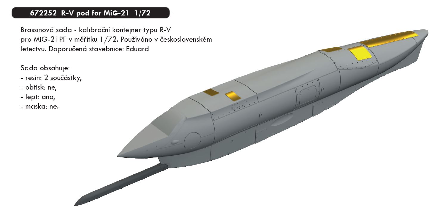 Fotografie 1/72 R-V pod for MiG-21 (EDUARD)
