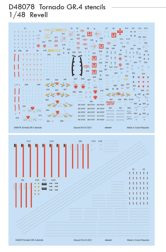 Fotografie 1/48 Tornado GR.4 stencils (REVELL)