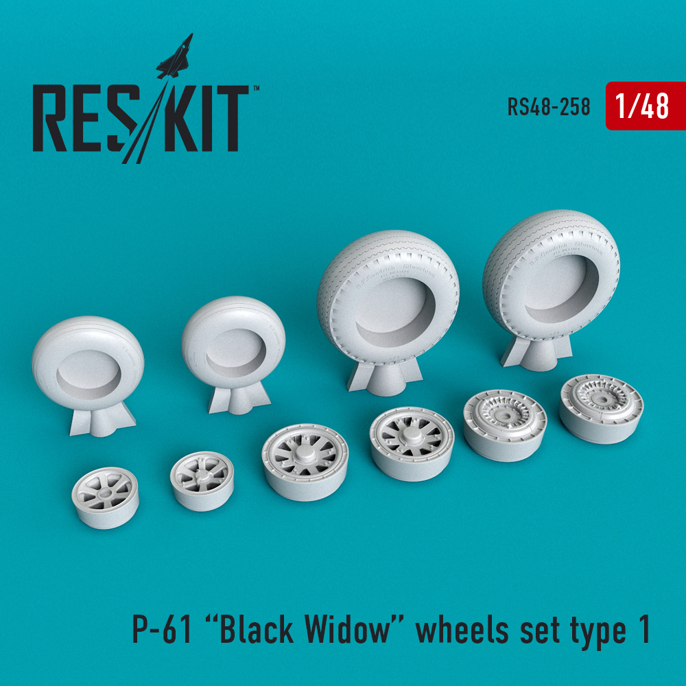 1/48 P-61 Black Widow wheels (GWH,MONO,HOBBYB)