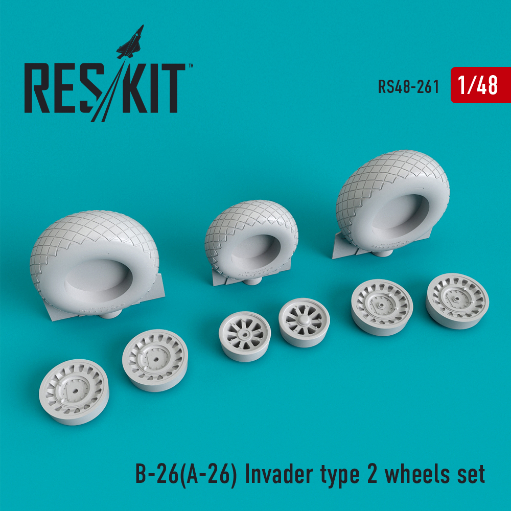 1/48 B-26 (A-26) Invader wheels type 2 (ICM,HAS)