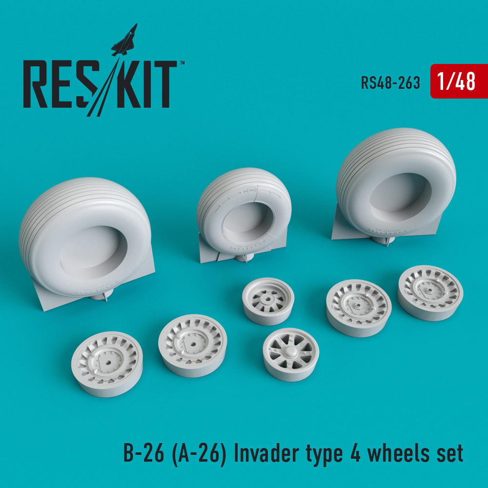1/48 B-26 (A-26) Invader wheels type 4 (ICM,HAS)