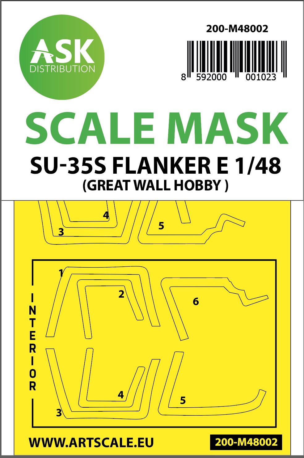 1/48 Su-35S Flanker E mask for Great Wall Hobby