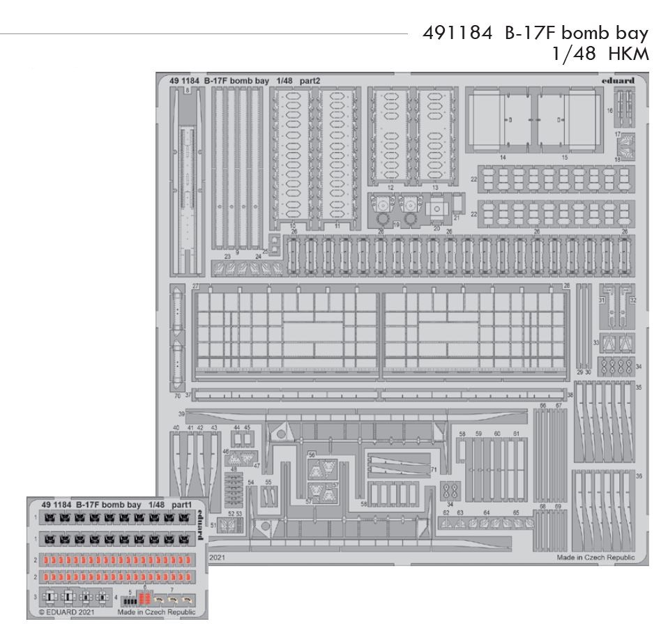 Fotografie 1/48 B-17F bomb bay (HKM)