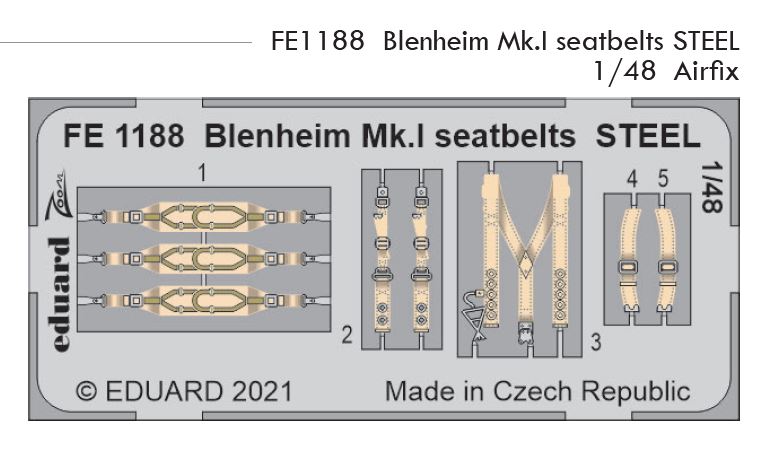 Fotografie 1/48 Blenheim Mk.I seatbelts STEEL (AIRFIX)