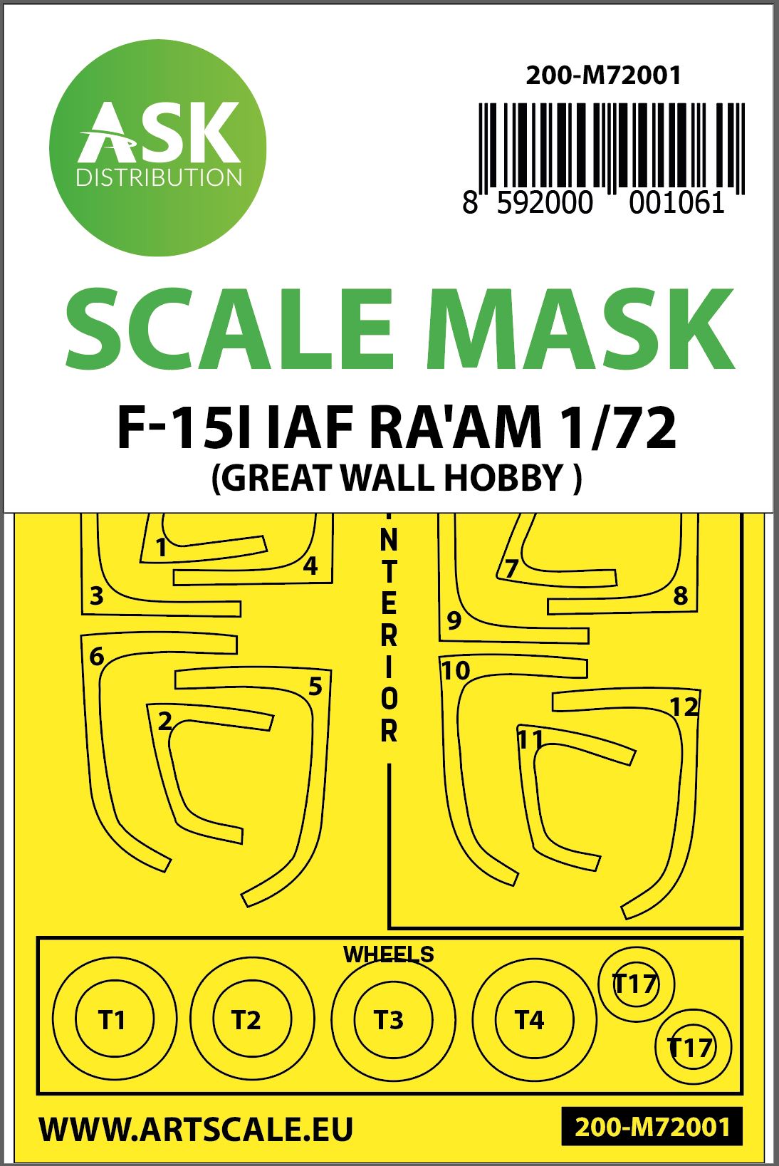 Fotografie 1/72 F-15I IAF RA´AM double-sided painting mask for Great Wall Hobby