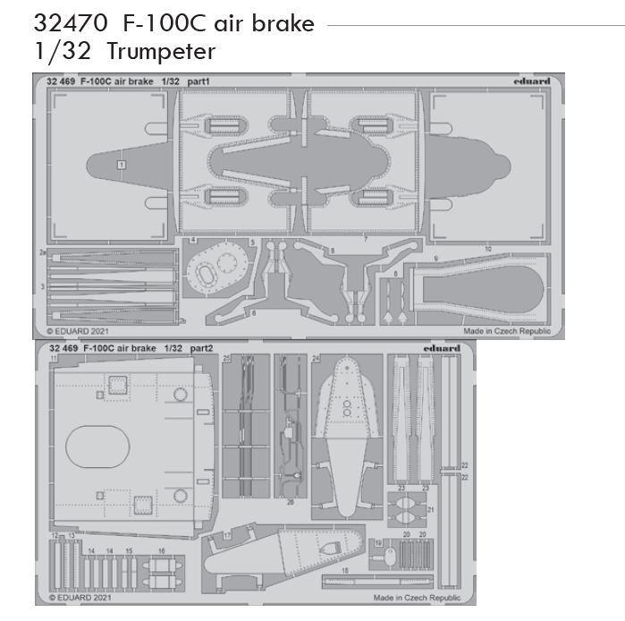 1/32 F-100C air brake (TRUMPETER)