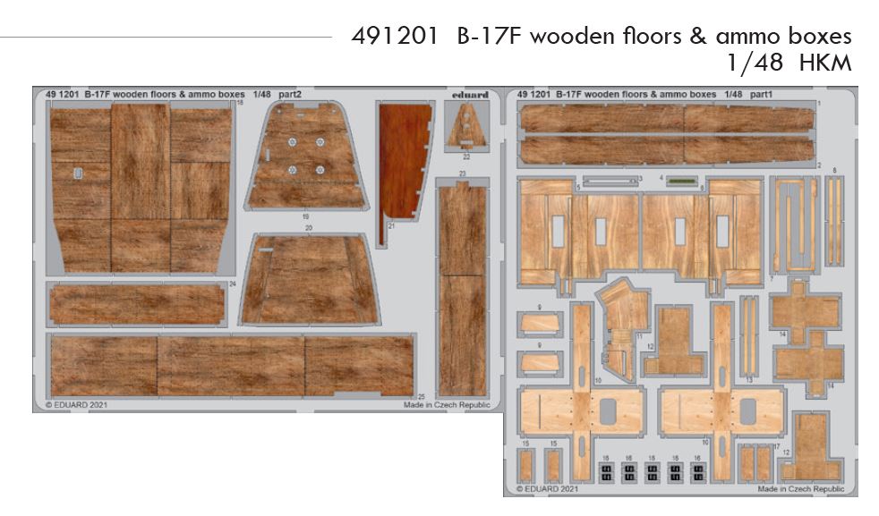 1/48 B-17F wooden floors & ammo boxes (HKM)