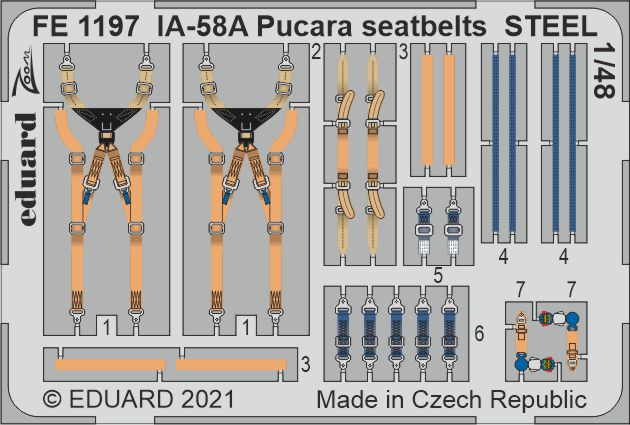 Fotografie 1/48 IA-58A Pucara seatbelts STEEL (KINETIC)