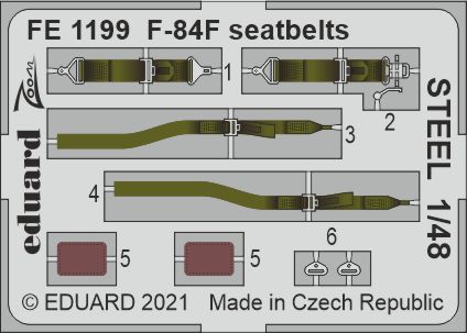 Fotografie 1/48 F-84F seatbelts STEEL (KINETIC)