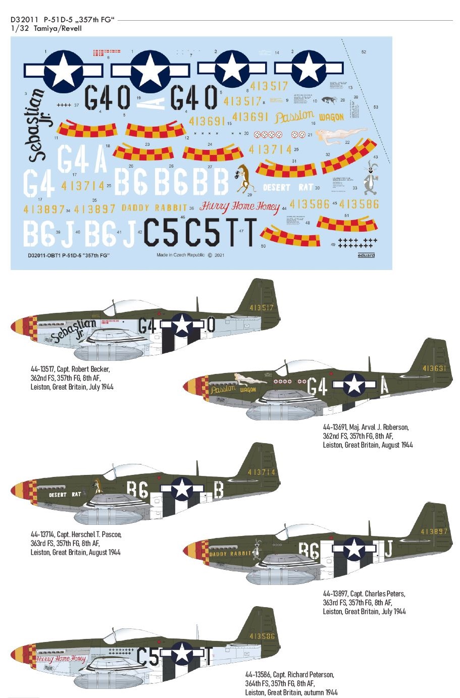 1/32 P-51D-5 "357th FG" (TAMIYA/REVELL)