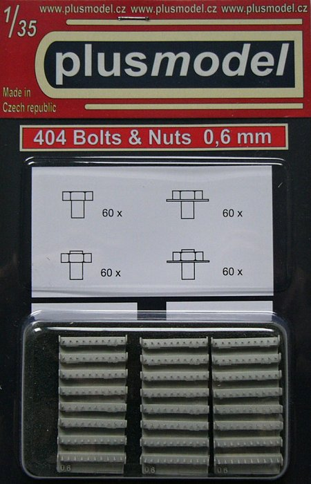 1/35 Bolts and nuts 0,6 mm (4 types, each 60 pcs.)
