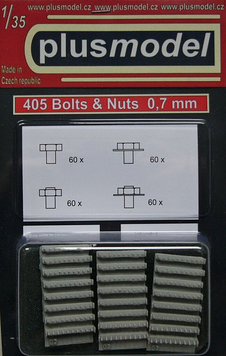1/35 Bolts and nuts 0,7 mm (4 types, each 60 pcs.)