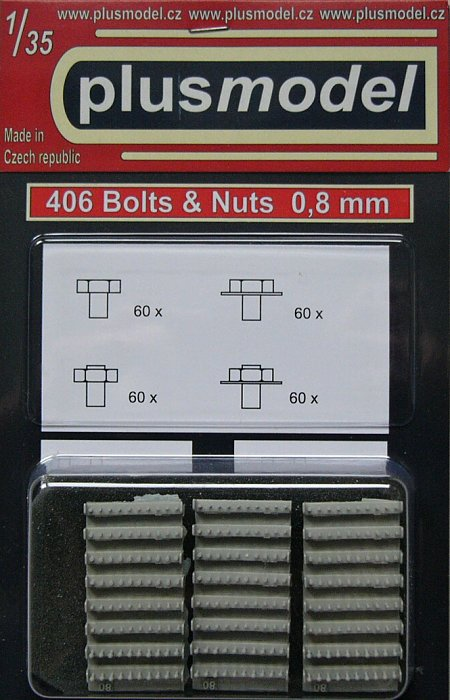 1/35 Bolts and nuts 0,8 mm (4 types, each 60 pcs.)