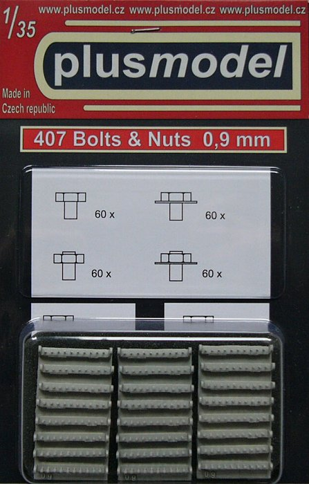 1/35 Bolts and nuts 0,9 mm (4 types, each 60 pcs.)