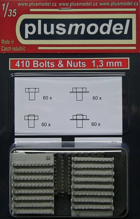1/35 Bolts and nuts 1,3 mm (4 types, each 60 pcs.)