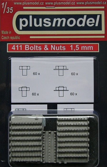 1/35 Bolts and nuts 1,5 mm (4 types, each 60 pcs.)