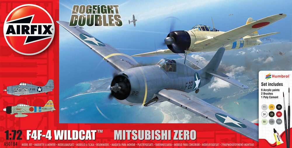 Fotografie Gift Set letadla A50184 - Grumman F-4F4 Wildcat & Mitsubishi Zero Dogfight Double (1:72)