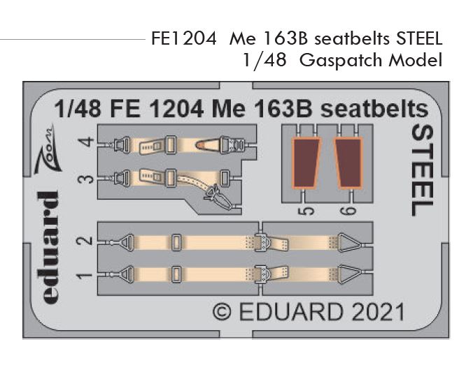 1/48 Me 163B seatbelts STEEL (GASPATCH MODELS)