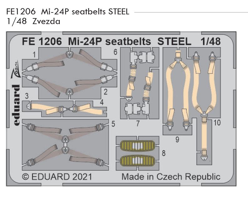 1/48 Mi-24P seatbelts STEEL (ZVEZDA)