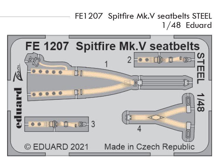 1/48 Spitfire Mk.V seatbelts STEEL (EDUARD/SPECIAL HOBBY)
