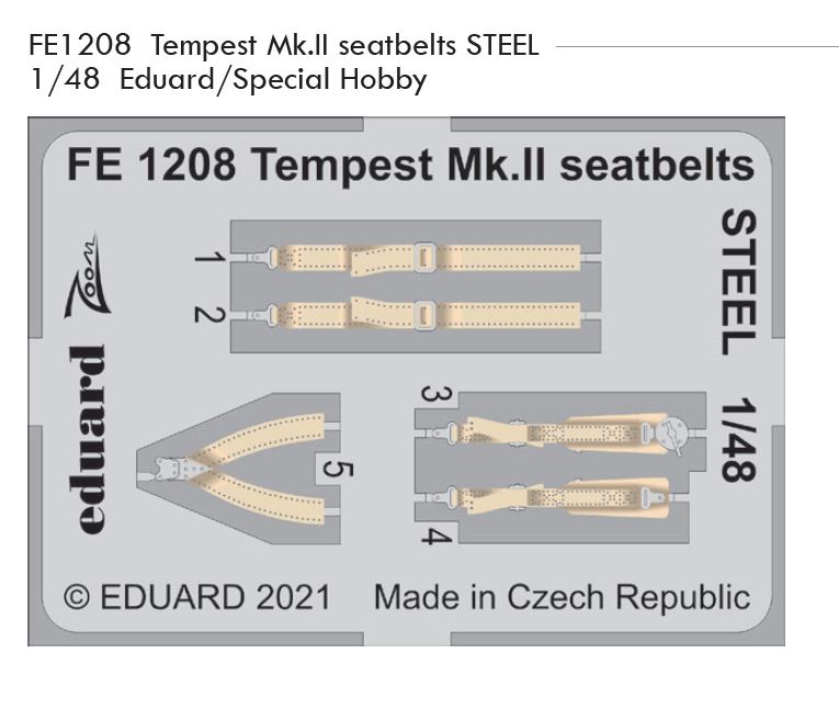 1/48 Tempest Mk.II seatbelts STEEL (EDUARD)
