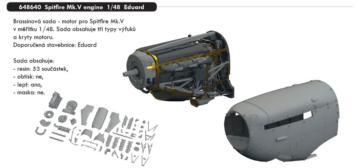 1/48 Spitfire Mk.V engine (EDUARD)