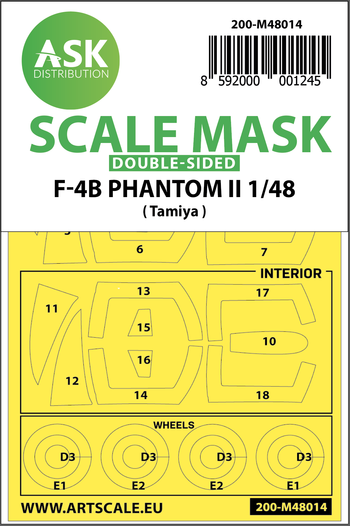 Fotografie 1/48 F-4B Phantom double-sided painting mask for Tamiya