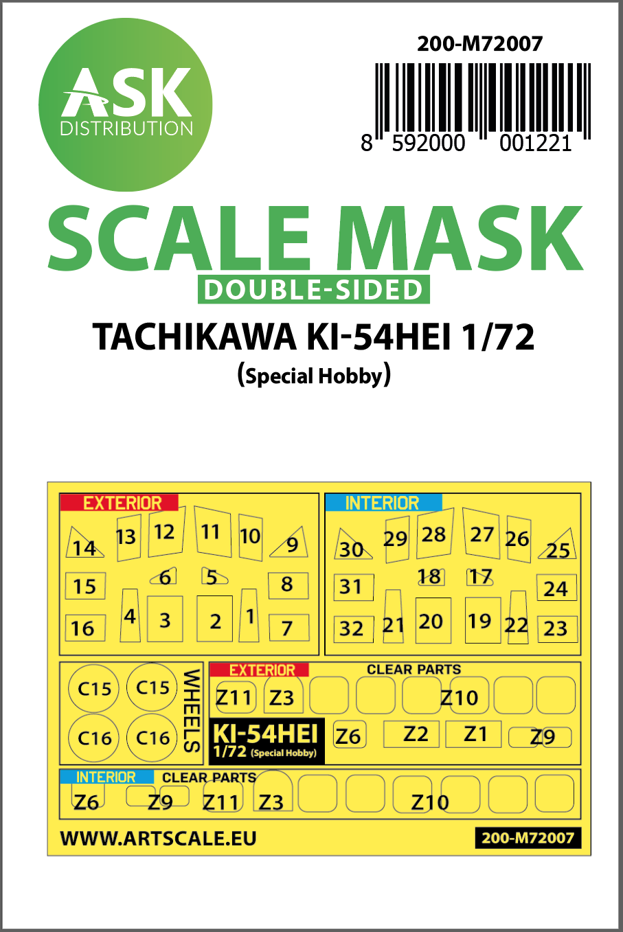 Fotografie 1/72 Tachikawa Ki-54HEI double-sided painting mask for Special Hobby