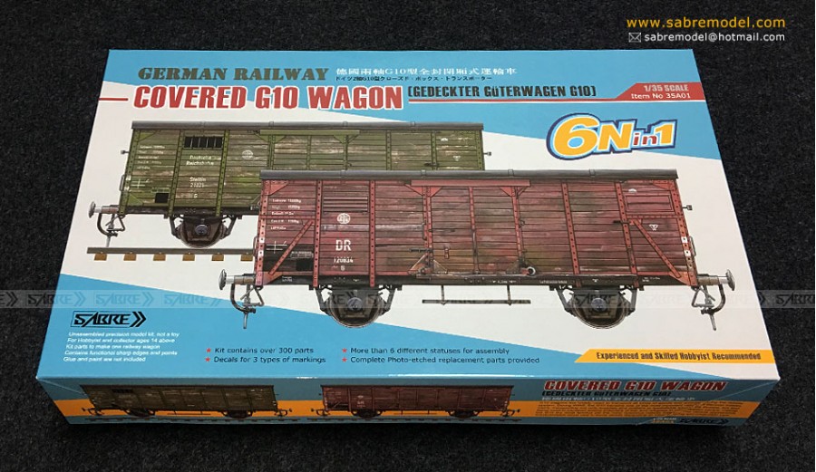 1/35 German Railway covered G10 wagon (6 in 1)
